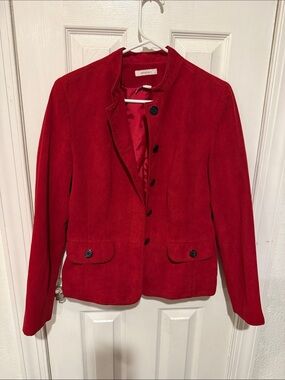 Dress Barn Red Suede Blazer Jacket